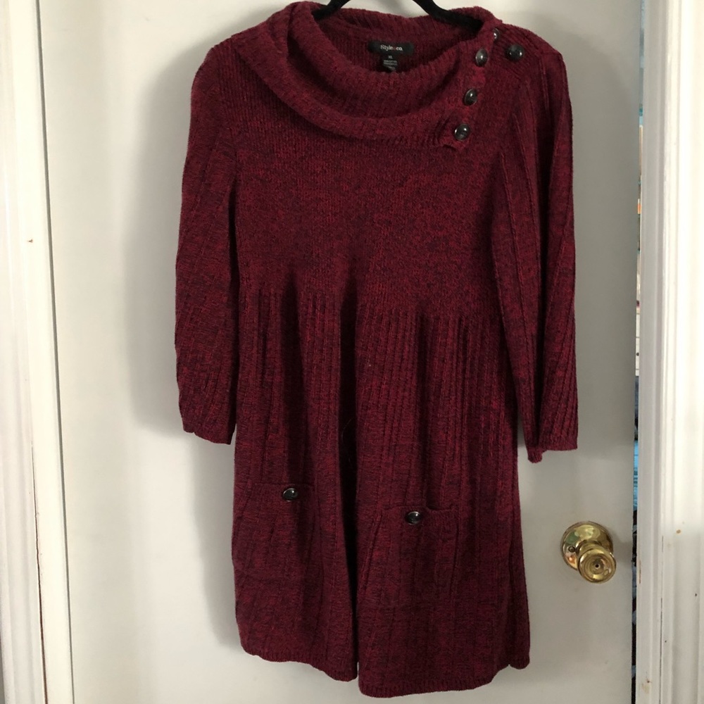 Long red sweater xl